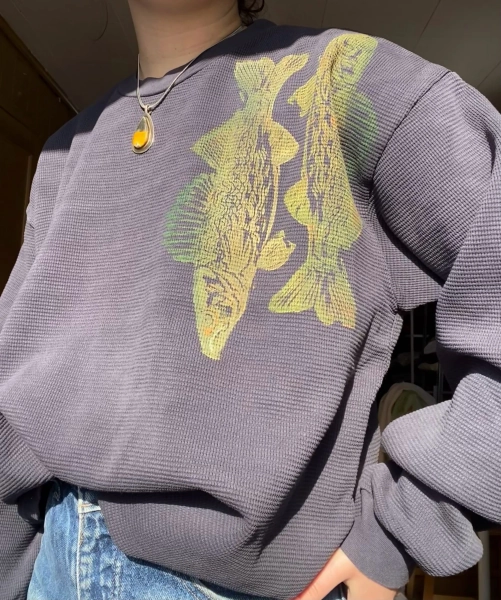 Walleye thermal (dolphin blue) — beetroot printmaking
