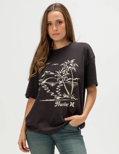 HURLEY Fun In The Sun Womens Boyfriend Tee - BLACK