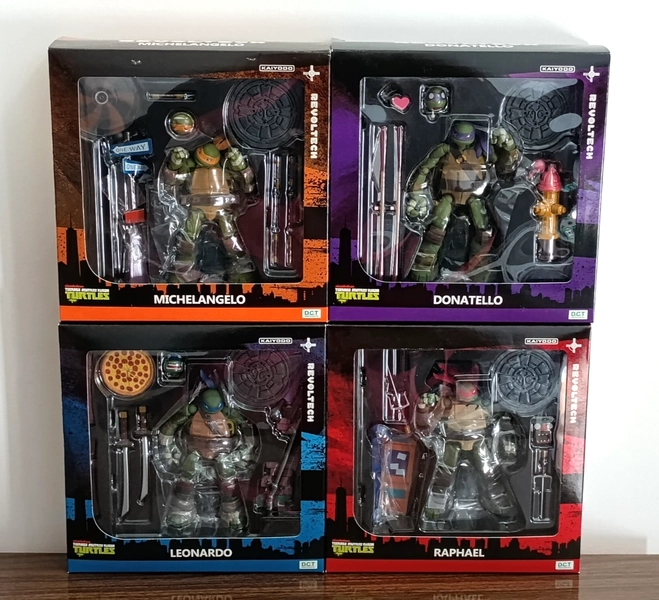 TMNT Revoltech 2014 Ninja Turtles Complete Set of 4 Figures Kaiyodo Japan