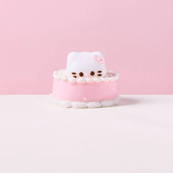 TABASQUISHY Taba Squishy Pink Kitten Birthday Cake Squeeze Toy