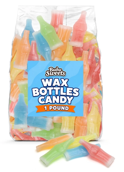 Wax Bottles Candy 1 lb Bulk Bag - Classic Wax Soda Bottles with Sweet Juice Center, Assorted Flavors, Retro Candy Treat - Walmart.com