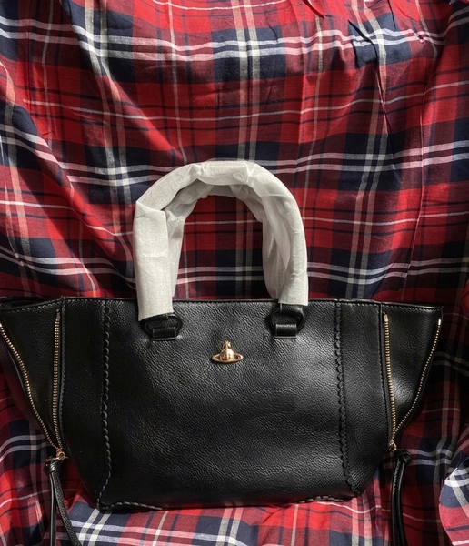 Bolso de Mano Vivienne Westwood Negro Cremallera Lateral Cuero F/S JP [DDP]