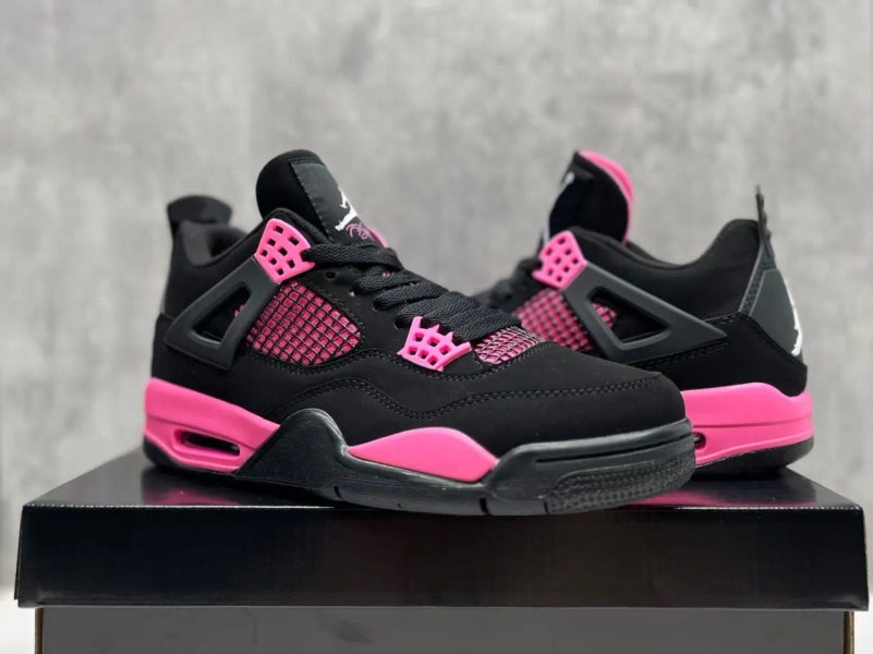 retro Air Jordan 4 Black Vivid Pink - Air Jordan 4 Retro Black Vivid