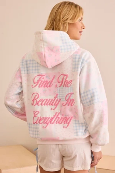 
        Find The Beauty Patchwork Hoodie in Pink Multi | AS Revival
    