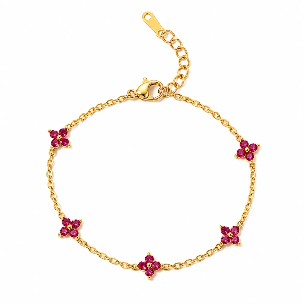             AVI Jewels Blomma bracelet gold/fuchsia | Smykker på nett – Damesmykker i gull og sølv | Jewelbox.no
    