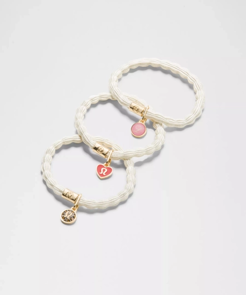 Charm Hair Ties *3 Pack - Coconut Ivory/Gold - ONE SIZE