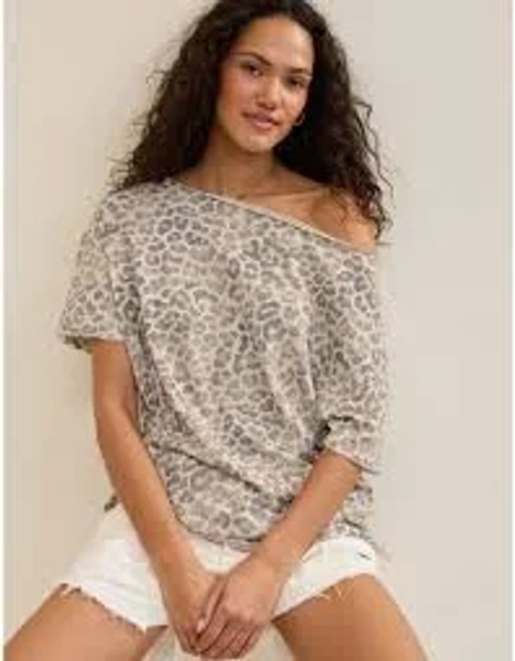 Aerie Off The Shoulder Oversized Boyfriend T-Shirt