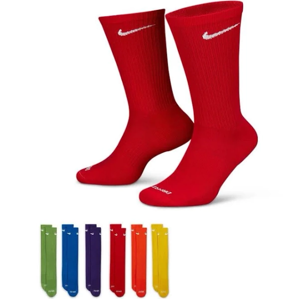 Nike Everyday Plus Crew Socks Large Multi-Color 6 Pack