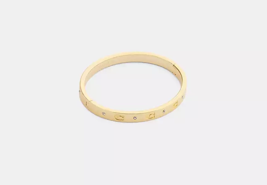 Repeated C Hinged Bangle
