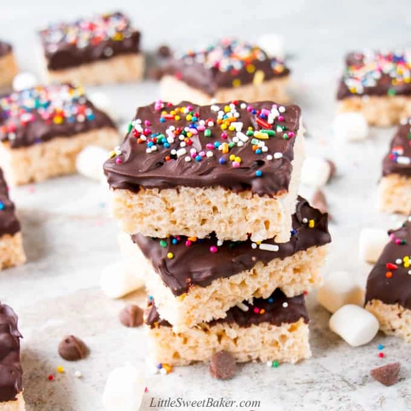 Chocolate-Dipped Rice Krispies Treats (video)