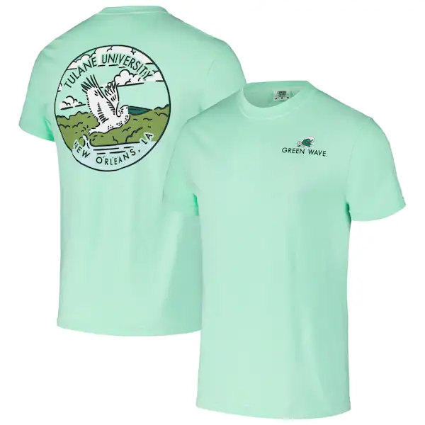 Tulane Green Wave Unisex Scenic Comfort Colors T-Shirt - Green