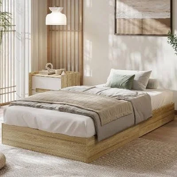 Platform Bed Frame Size,Wooden Slat Support,No Box Spring Needed