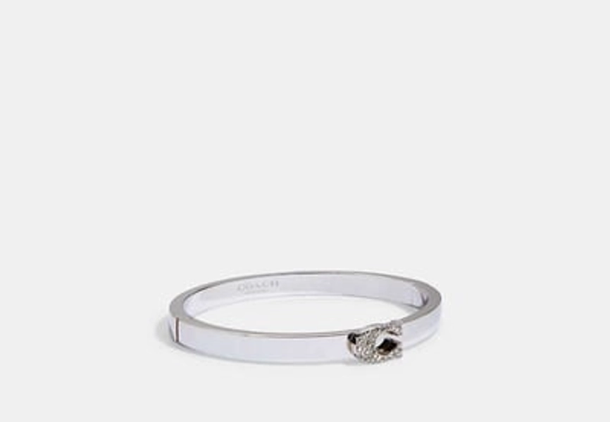 Coach Outlet Pave Signature Hinged Bangle - Grey