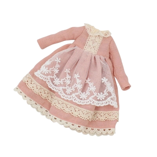 Neo Blythe Doll Pink Vintage Embroidery Lace Dress