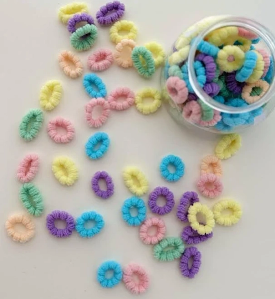 100-Piece Pastel Elastic Hair Ties