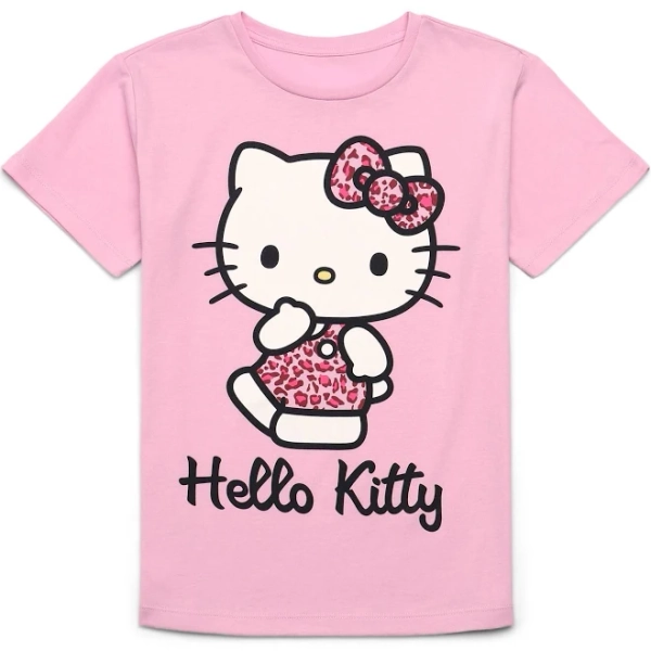 Hello Kitty Animal Print Graphic T-Shirt