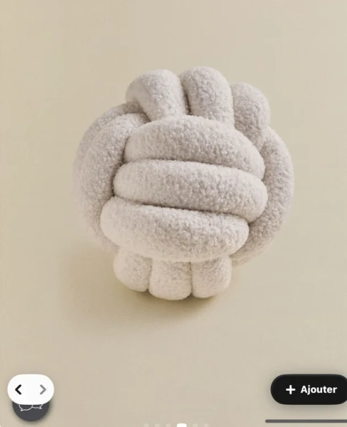 Coussin rond en peau de mouton Ibona Ø25 cm