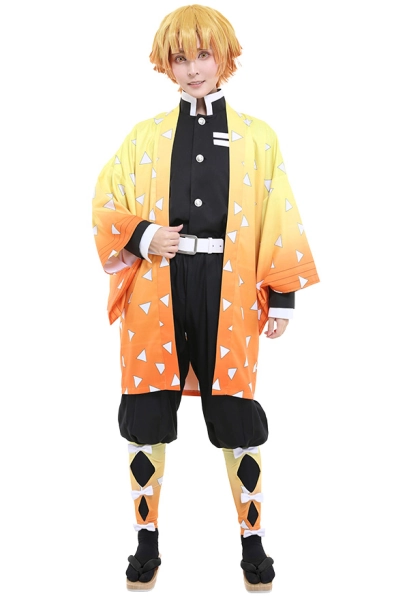 KNY Demon Fighter Thunder Demon Killing Corps Demon Hunter Team Uniform Cosplay Costume
