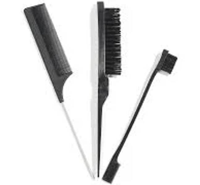 Arabella 3-Pack Rat Tail Combs Set (Black)