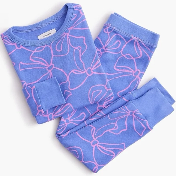 J.Crew Girls' Long-Sleeve Bows Pajama Set