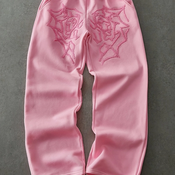 Men's Outdoor Casual Sports Pants, Comfortable, Fashionable, Towel Embroidery Craft, Loose Straight-Leg, All-Season Pants, Boyfriend Gift