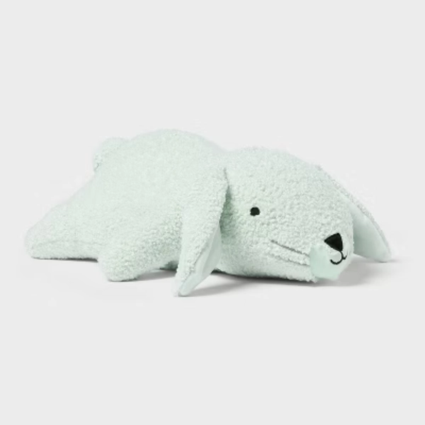 Bunny Weighted Plush Kids' Throw Pillow Mint - Pillowfort™