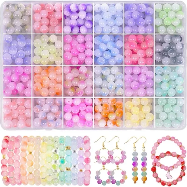 600pcs Glass Beads Bracelet Making Kit