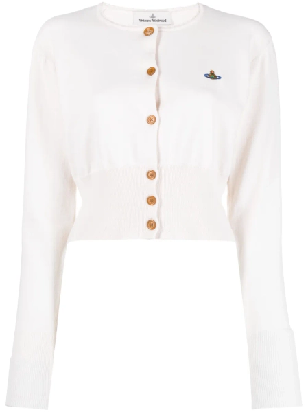 Vivienne Westwood Bea Orb logo-embroidered Cardigan | Neutrals | FARFETCH
