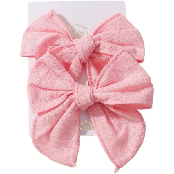 2Pcs Cotton Bow Hair Clips