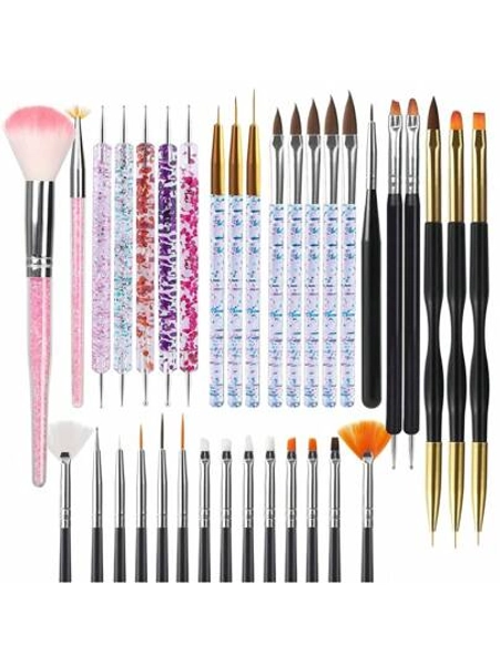 35 Nail Art Brushes, Nail Set, Nail Decoration Tools, Nail Brushes, Striped Nail Art Brushes, Suitable Long Lines, Suitable Nail Design
