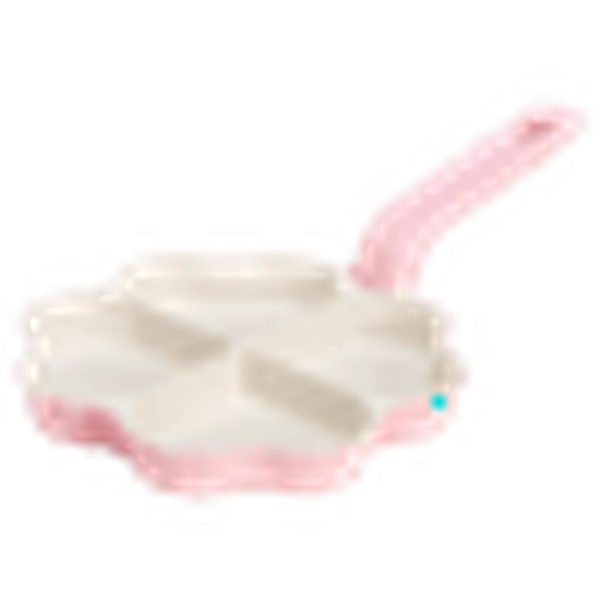 Paris Hilton 8-in Ceramic Nonstick Divided Heart Frying Pan Skillet, 4-Section Egg Pan, Pink