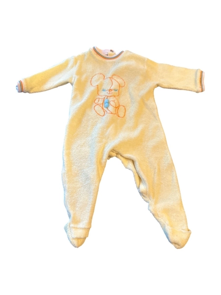 Vintage 80s Soft Plush Baby Sleeper Cartoon Bunny Embroidery &amp; Snap Closure