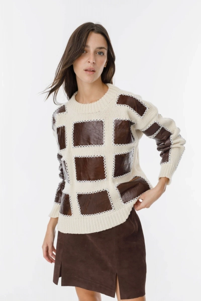 Sweater Leather Ice - Crudo/Marron — PetraStore