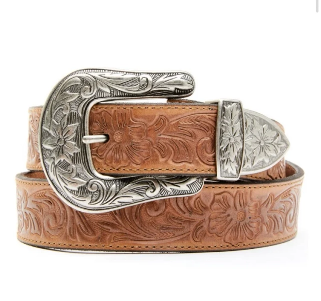 Shyanne Women's Floral Embossed Buckle Belt