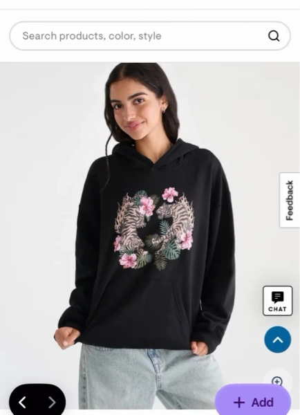 Déjà For Aero Floral Tigers Oversized Pullover Hoodie