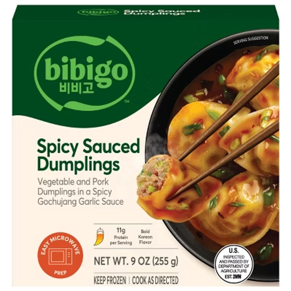 Bibigo Frozen Vegetable & Pork Spicy Sauced Dumplings - 9.01oz
