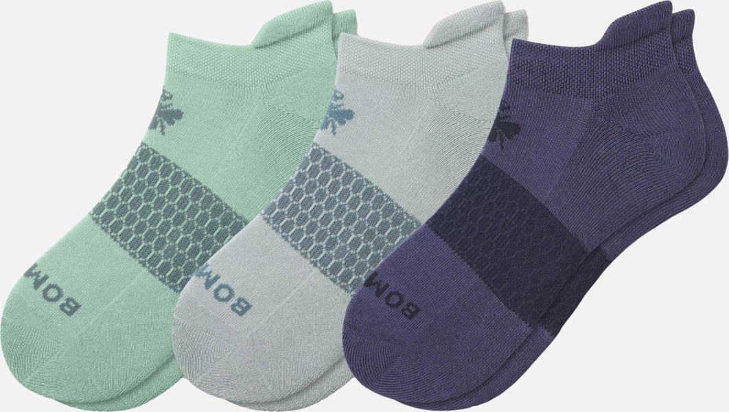 Bombas Adult Solid Ankle Socks - 3 Pack, Men's, Small, Misty Sky Mix