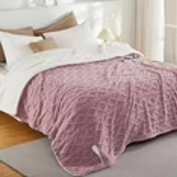 Electric Blanket Queen Size Dual Control - Thick Tufted Sherpa Heated Blanket Queen with 10 Heat Levels and 10 Time Settings, ETL Certified Fast Heating Blanket Queen Size 84"×90", Dusty Pink