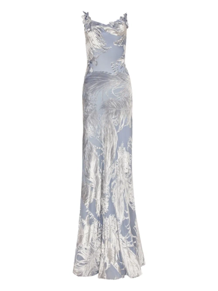 Oscar de la Renta robe longue en velours à effet usé | 4