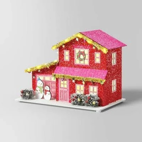 Wondershop Christmas Glitter House Red