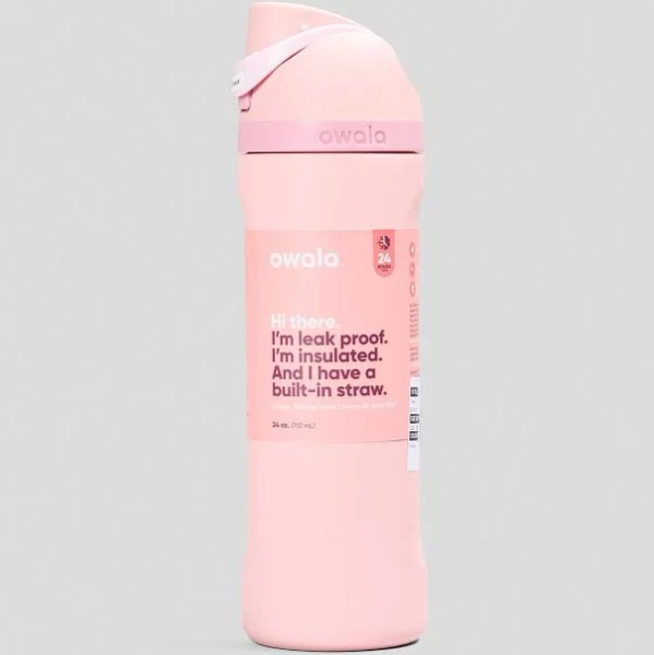Owala 24Oz Freesip Stainless Steel Water Bottle in Pink