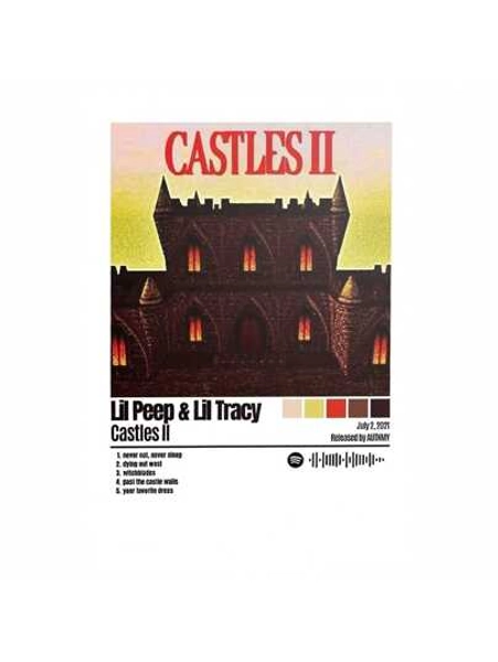 Castles & Lil Tracy Canvas Poster | Frameless Wall Art | Vintage Castle Design With Warm Tones | Durable High-Quality Canvas Print | Perfect For Home, Office, Cafe, Bedroom, Bathroom, Kitchen Decor, Cafe Decoration | Vintage Castle Art | Artistic Wall Poster, Large Canvas Wall Art