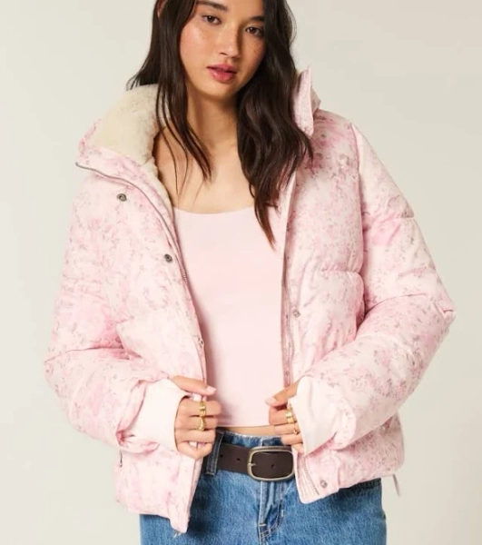 Hollister Women's Faux Fur-Lined All-Weather Puffer Jacket
