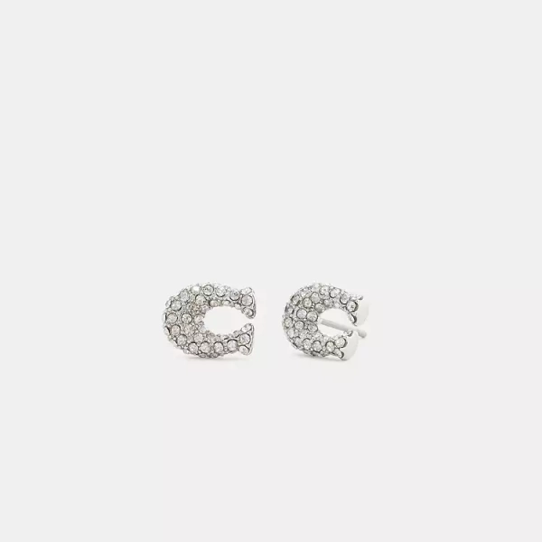 Pavé C Stud Earrings