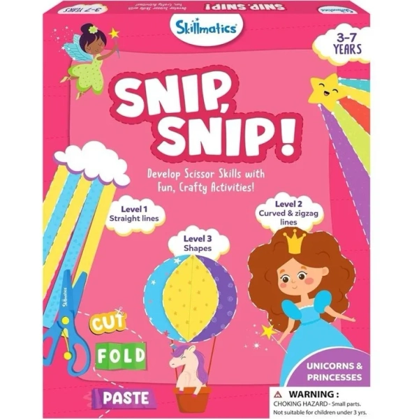 Skillmatics Scissor Skills Activity Book - Snip Snip Unicorns & Princesses