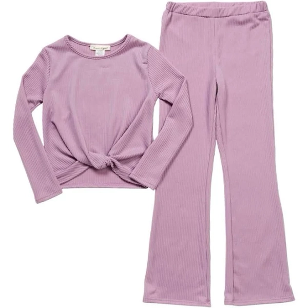 Dream Girl Twist Front Top & Flare Leg Pants Set