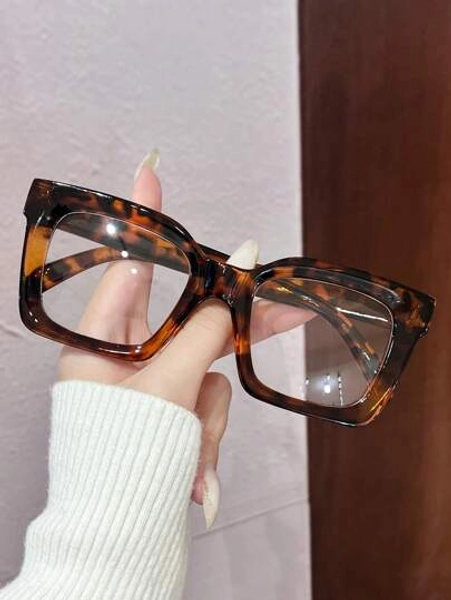 1pc Y2K Square Cute Casual Unisex Retro Clear Glasses