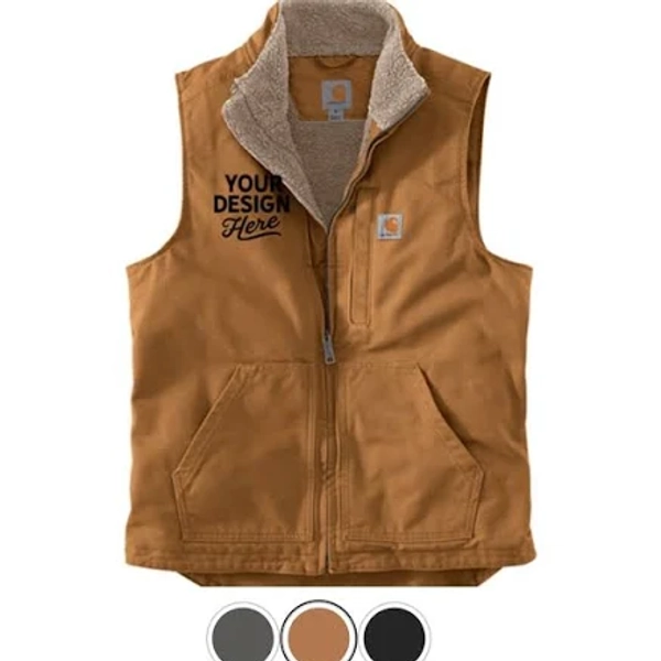 Carhartt Men's Washed Duck Sherpa Lined Mock Neck Vest