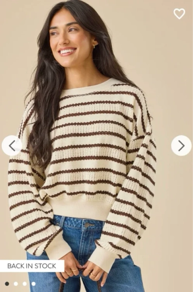 Brooke Textured Striped Top