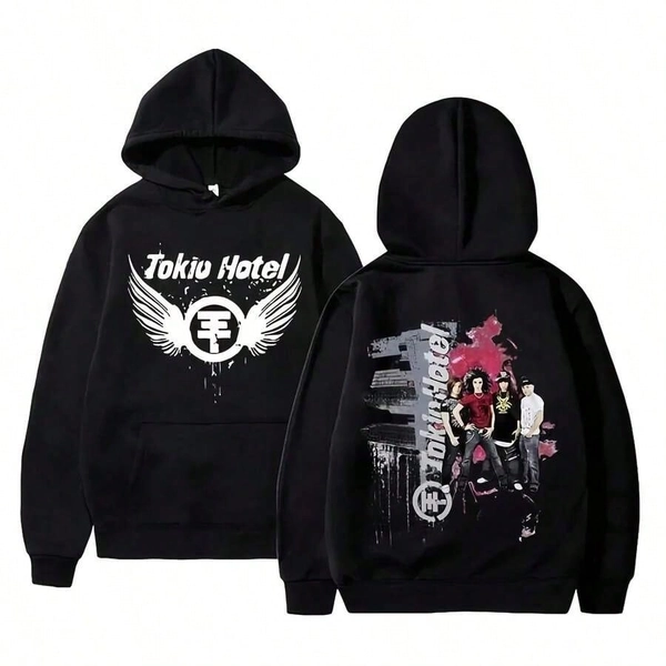 Kaulitz 89 Tokio Hotel Hoodies Rock Band Pullovers Bill Kaulitz Printed Sweatshirt Hoodie Y2k Streetwear Tokio Hotel Sweatshirts Y2Y-W-Vacation Outfits Women